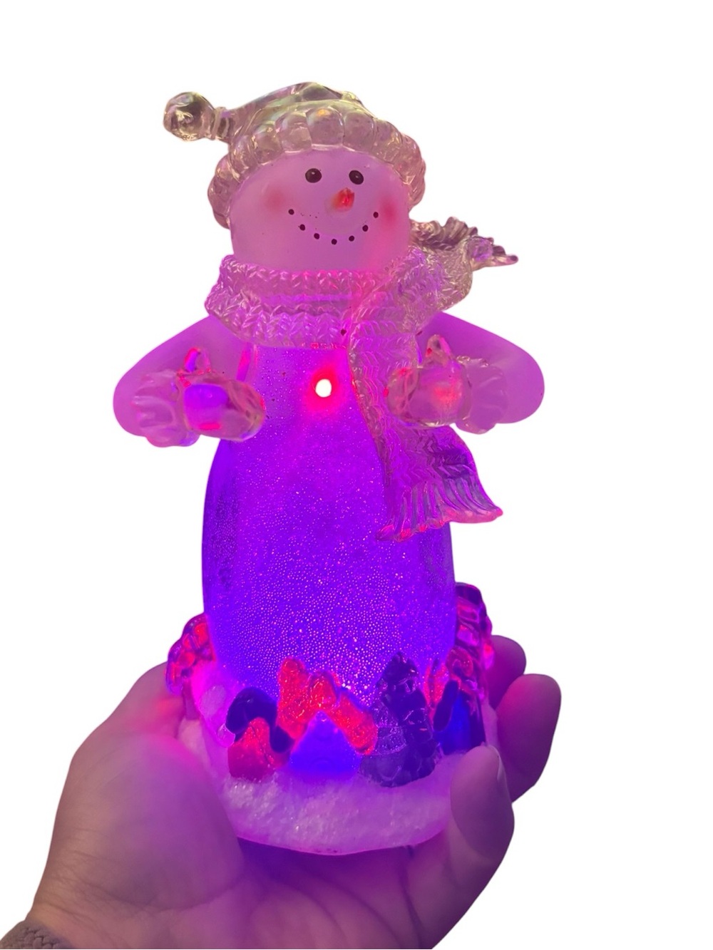Vintage Frosted Acrylic or Lighted Snowman